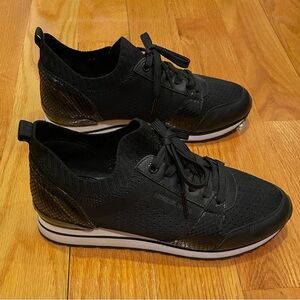 MICHAEL Michael Kors Black Knit Lace-Up Platform Sneakers